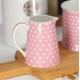 Porcelánový džbán na mlieko s bodkami 250 ml - ružový