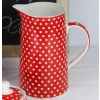 Porcelánový džbán s tečkami 1100 ml - červený