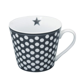 Porcelánový hrnček Dark grey dots 350 ml