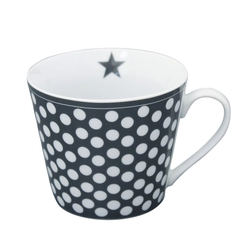 Porcelánový hrnček Dark grey dots 350 ml