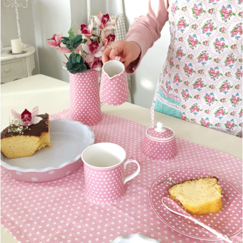 Porcelánový hrnček s bodkami 380 ml - ružový