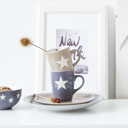 Porcelánový hrnček Taupe stars - 330 ml Porcelánový hrnček Taupe stars - 330 ml