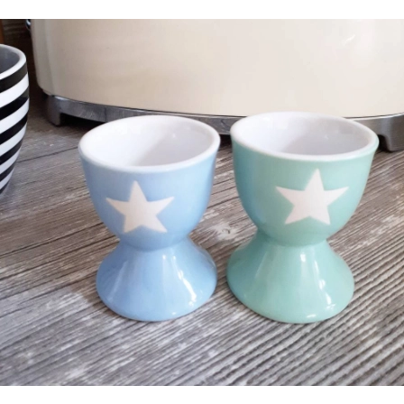 Porcelánový stojan na vajíčko Minty green Stars