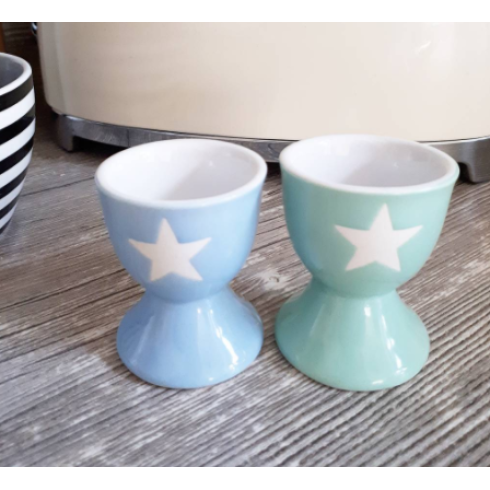 Porcelánový stojan na vajíčko Minty green Stars Porcelánový stojan na vajíčko Minty green Stars