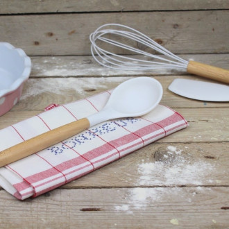 Silikónová lyžica na šalát - 31 cm biela