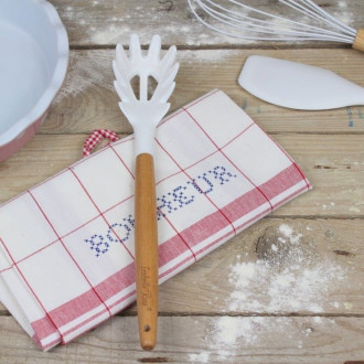 Silikónová lyžica na špagety - 31 cm biela