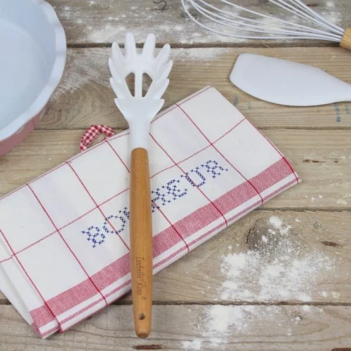 Silikonová lžíce na špagety - 31 cm bílá