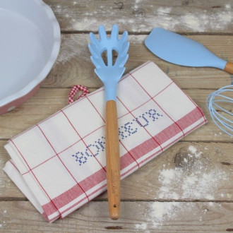 Silikónová lyžica na špagety 31 cm - svetlo modrá