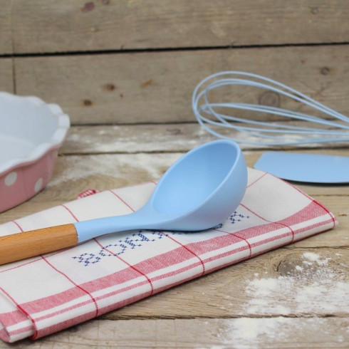 Silikónová naberačka - 31 cm svetlo modrá