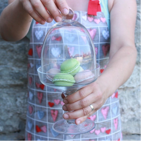 Sklenený podnos na nohe s poklopom 13 cm