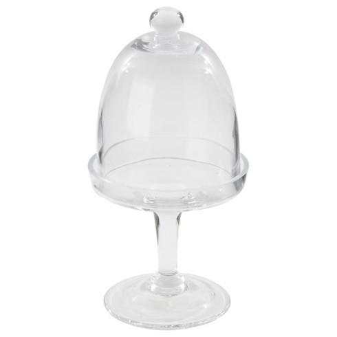 Sklenený podnos na nohe s poklopom 13 cm