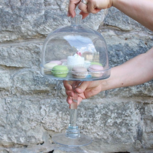 Sklenený podnos s poklopom - 20 cm