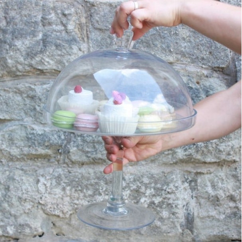 Skleněný podnos s poklopem 28 cm