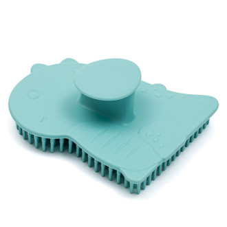 Detská silikónová kefka na kúpanie New Baby, modrá