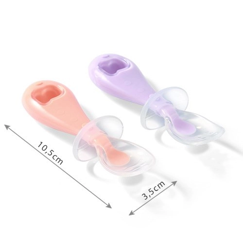 Dětská silikonová lžička Baby Ono, 2 kusy - růžová a fialová
