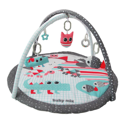 Hrací deka Baby mix zvířátka - šedá