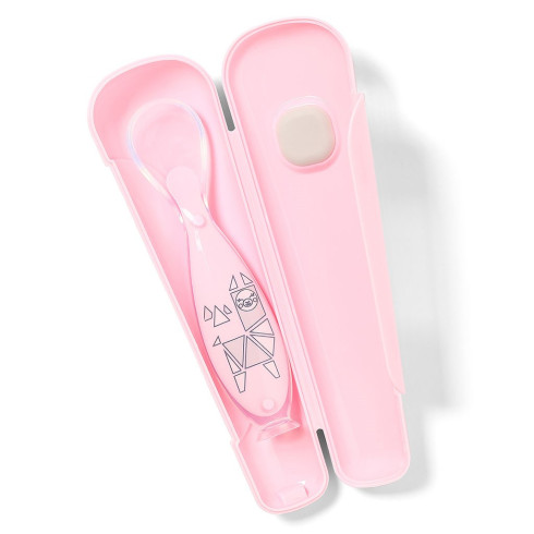 Silikónová lyžička s prísavkou Baby ono - ružová