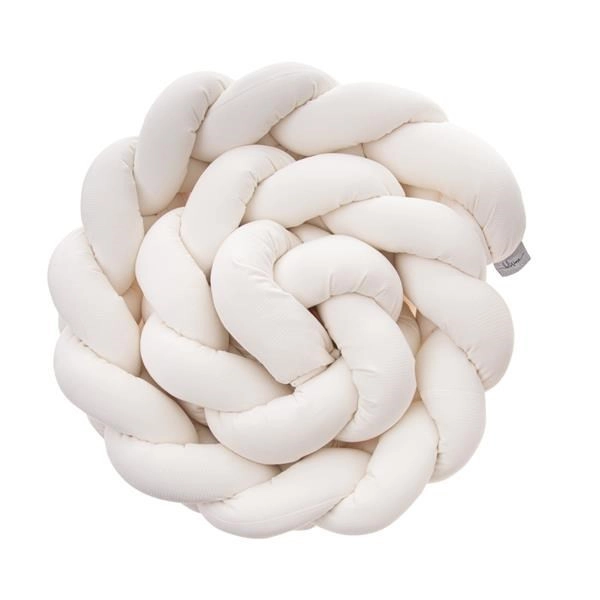 Mantinel do postýlky cop 230 cm - samet smetanový