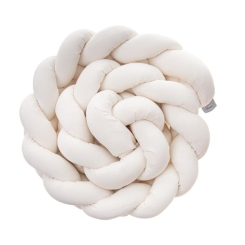 Mantinel do postýlky cop 230 cm - samet smetanový