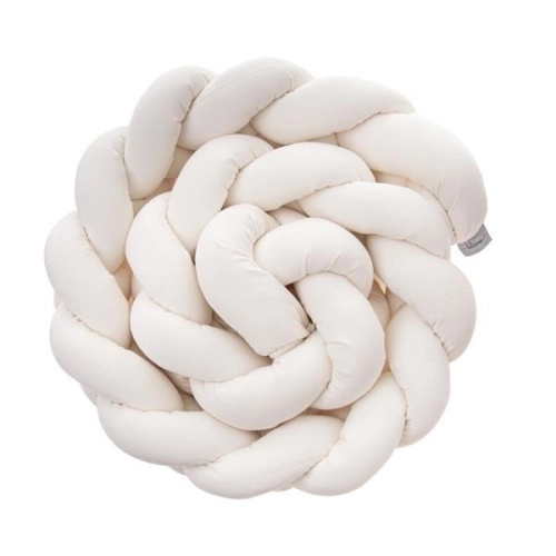 Mantinel do postýlky cop 230 cm - samet smetanový