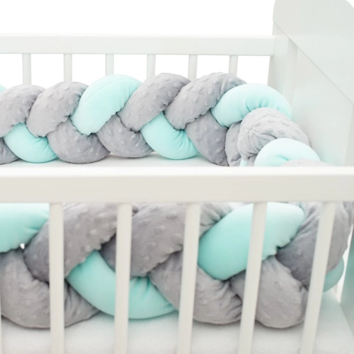 Mantinel do postýlky cop 230 cm - samet smetanový