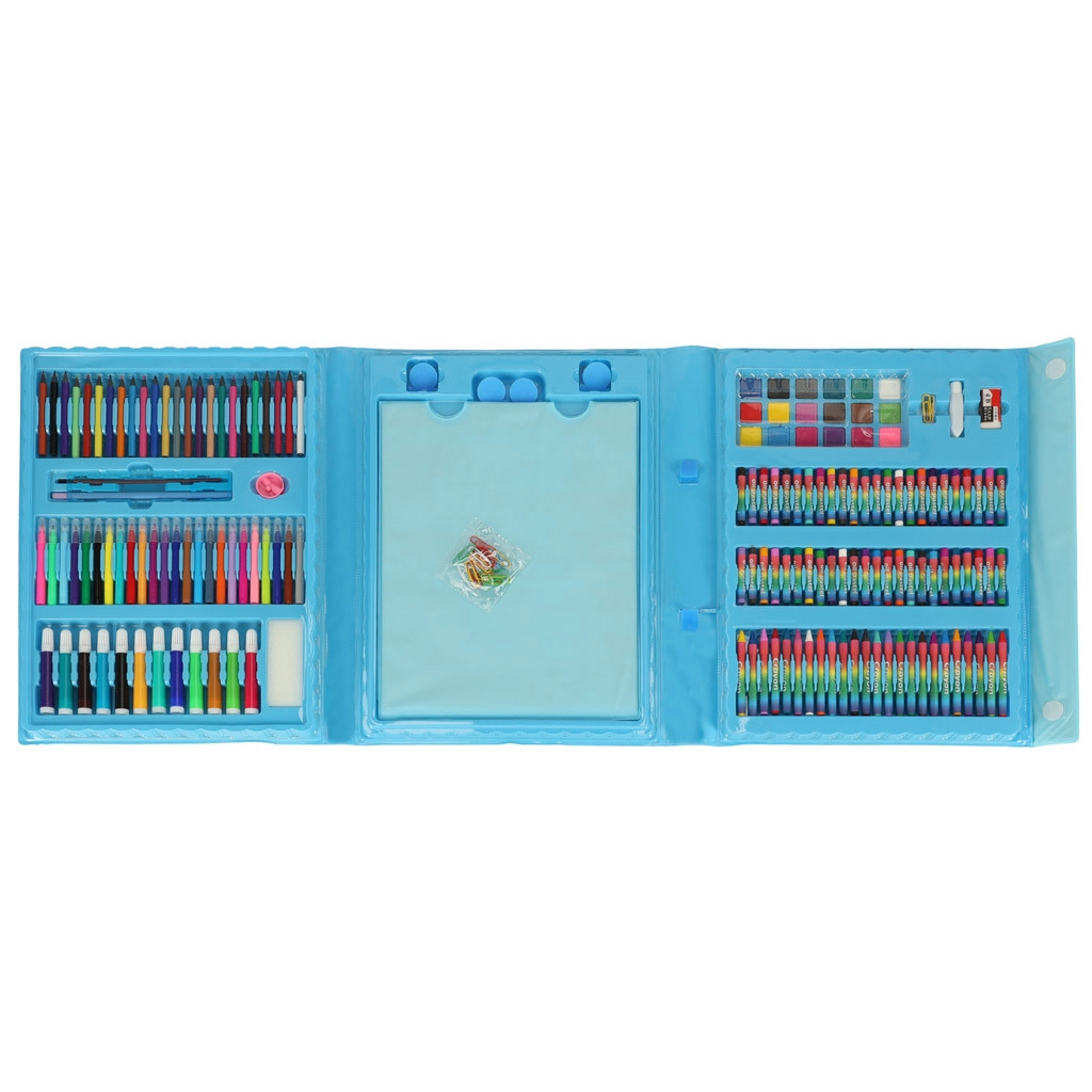 Detská výtvarná sada v kufríku 208 ks, modrá