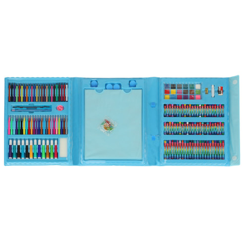 Detská výtvarná sada v kufríku 208 ks, modrá