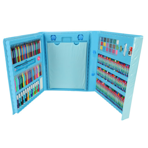Detská výtvarná sada v kufríku 208 ks, modrá