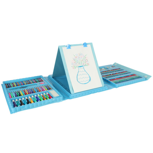 Detská výtvarná sada v kufríku 208 ks, modrá
