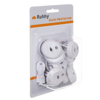 Bezpečnostné záslepky do zásuviek 15 ks + kľúč - biele