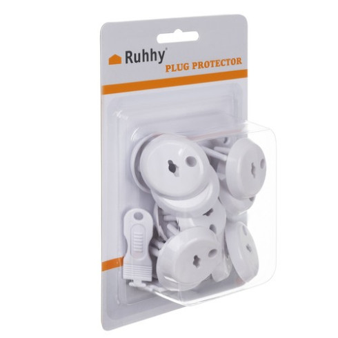 Bezpečnostní záslepky do zásuvek 15 ks + klíč - bílé