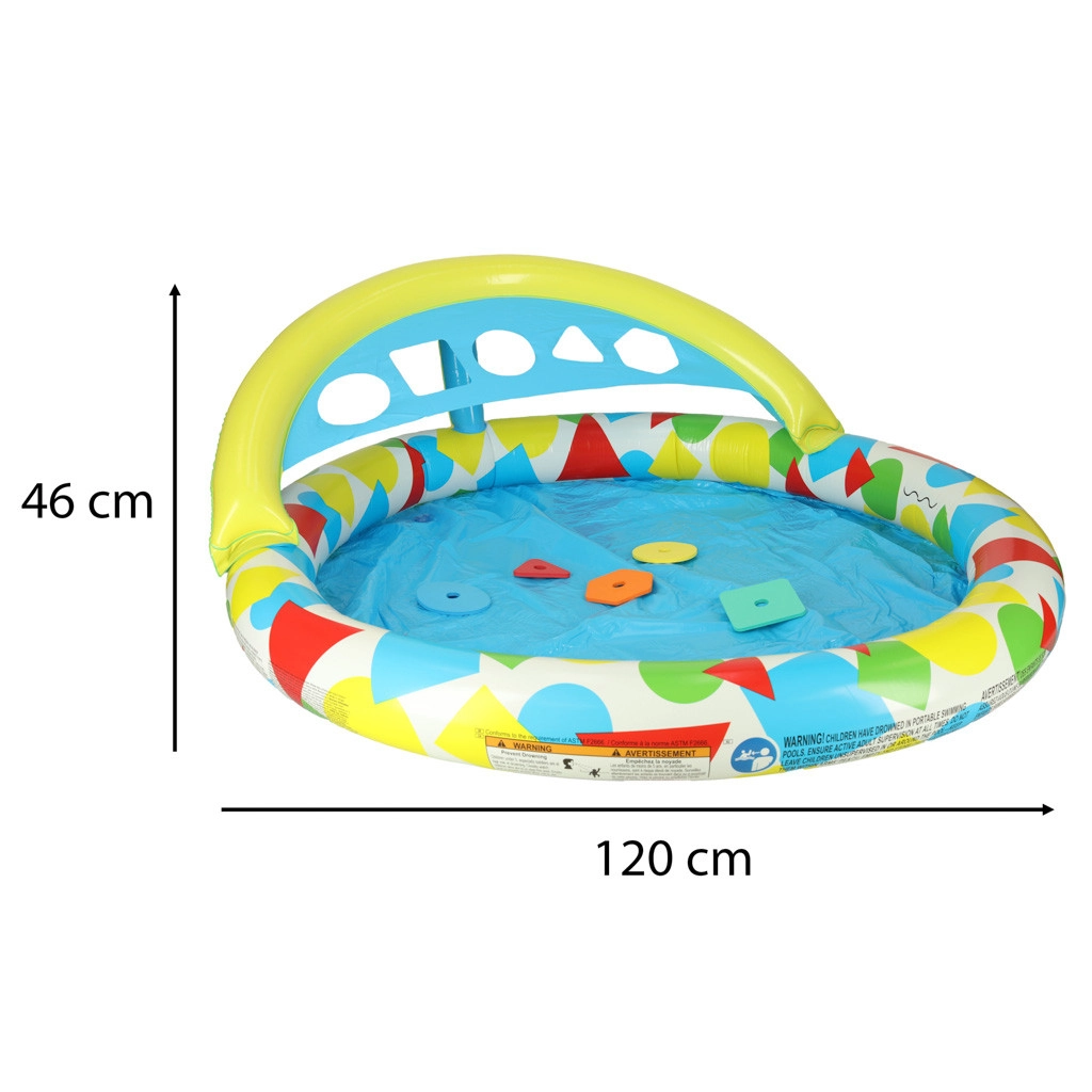 Detský bazén s hračkami rôznych tvarov, priemer 120 cm