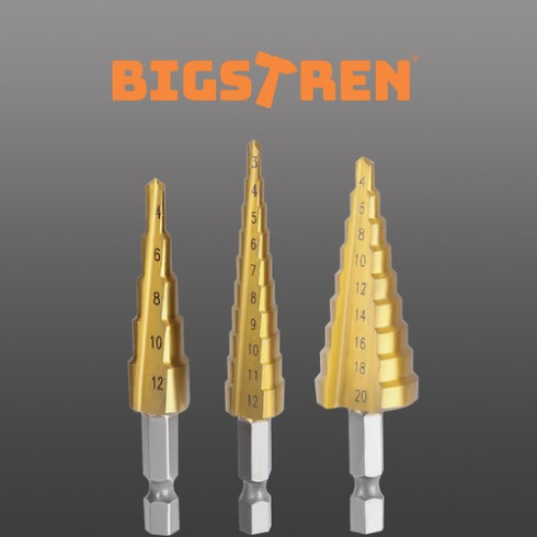 Súprava kužeľových vrtákov, 3 ks