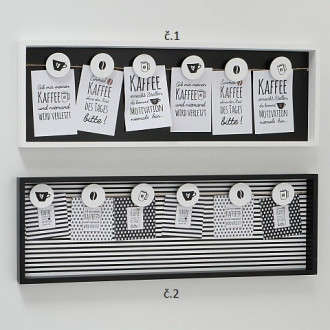 Drevená dekoračná nástenka na fotky Coffee