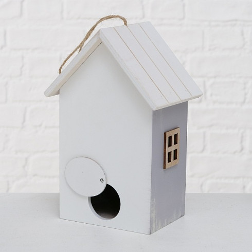 Drevená vtáčia búdka s ružami - 22 cm