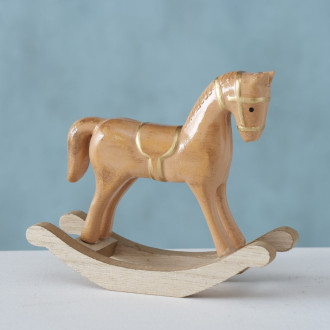 Drevený dekoračný koník - hnedý 11 cm 