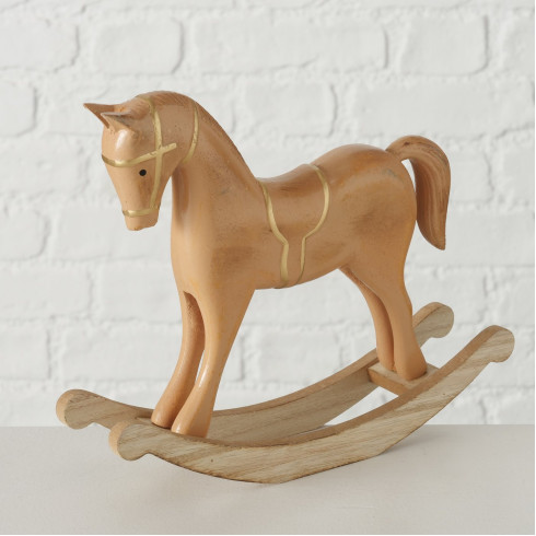 Drevený hojdací koník 23 cm hnedý