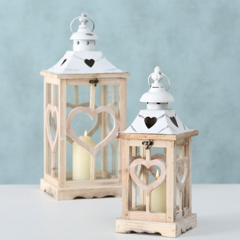 Drevený lampáš Heart 55 cm - väčší Drevený lampáš Heart 55 cm - väčší