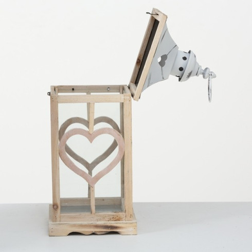 Drevený lampáš Heart 55 cm - väčší Drevený lampáš Heart 55 cm - väčší