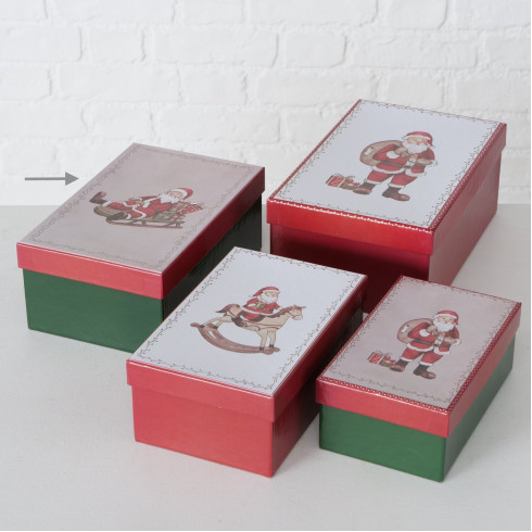 Kartónová krabica  s mikulášom na saniach 20,5 cm