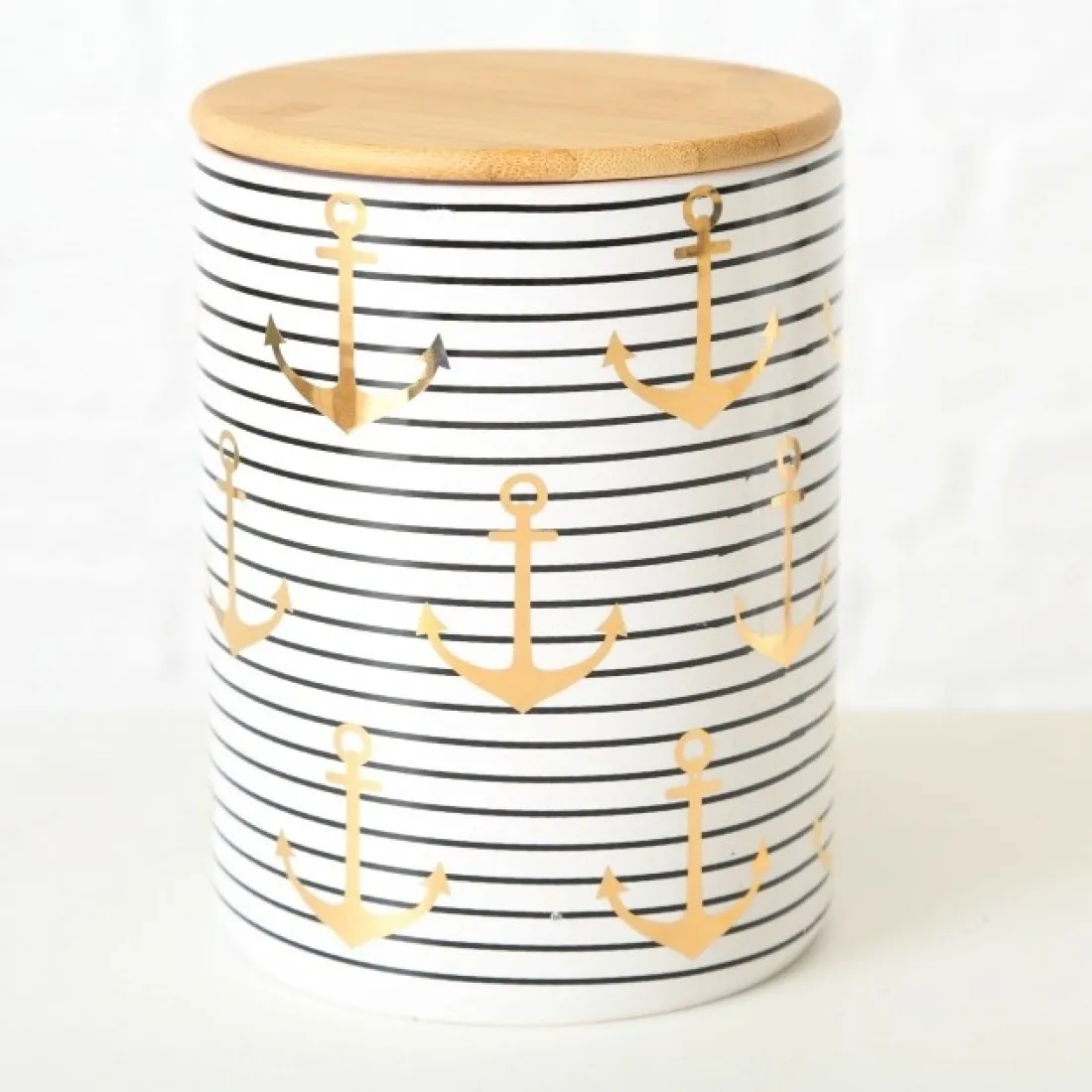 Keramické dózy s bambusovým vekom Anchor - set 2 ks