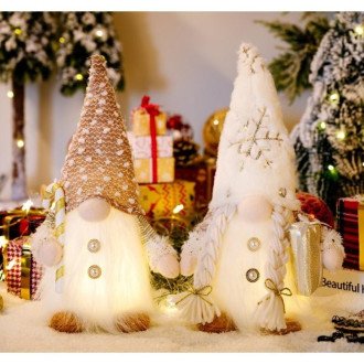 Svietiaci vianočný škriatok - 32 cm zlatý