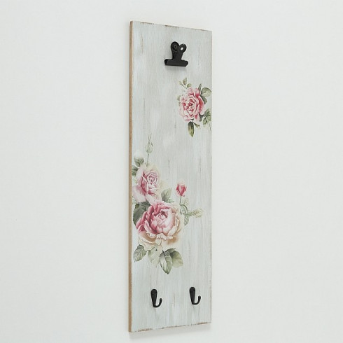 Vešiak na kľúče a odkazy s motívom ruží 57 cm