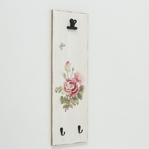 Vešiak na kľúče a odkazy s motívom ruží 57 cm
