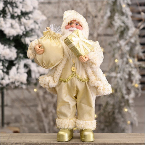 Vianočná dekorácia Mikuláš 30 cm - krémový