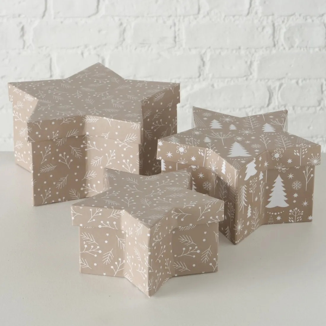 Vianočná kartónová krabica hviezda set 3ks