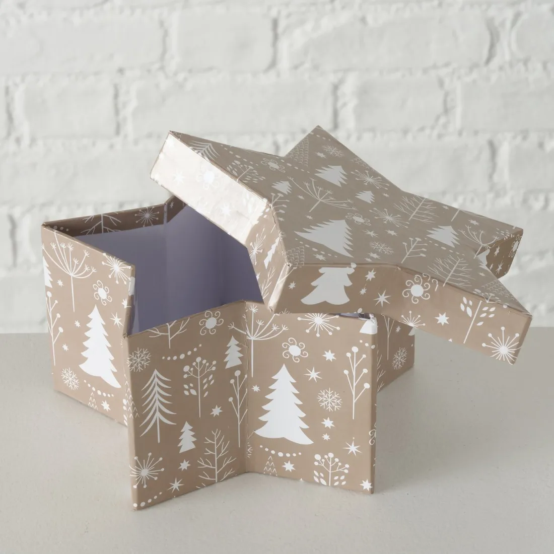 Vianočná kartónová krabica hviezda set 3ks