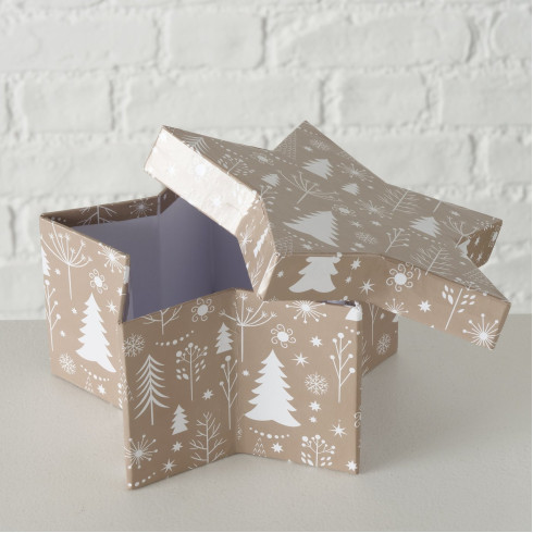 Vánoční kartonová krabice hvězda set 3ks