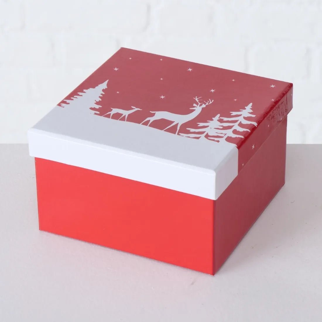 Vianočné kartónové darčekové  krabice motív Vianočný Sob - set 4ks