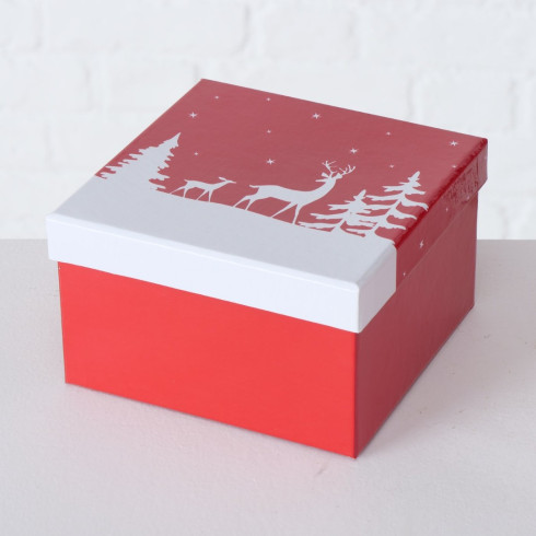 Vianočné kartónové darčekové  krabice motív Vianočný Sob - set 4ks